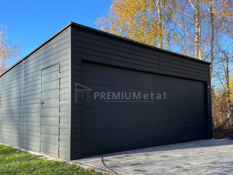 1 Plechová garáž 5,5m x 6m se sekční bránou ID 1 - Obrázek 1