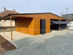 Plechová garáž PREMIUM 9m x 6m + 3m Boční přístřešek ID 6